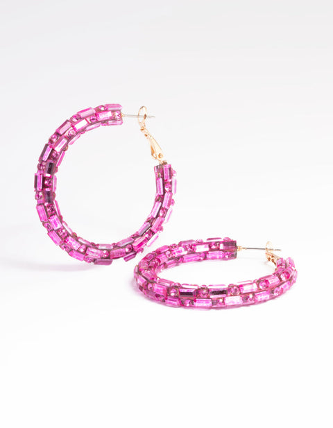 Guess Women's Pink Hoop Earrings |Guess in Lebanon