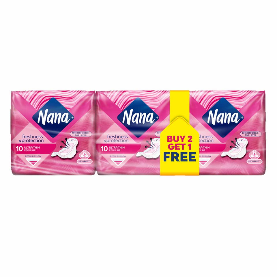 Nana Ultra Thin Regular 10 Pads 2+1Free | Nana In Lebanon