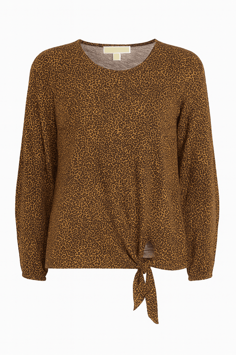 Michael Kors Women's Animal Printed Long Sleeve Blouse | Michael Kors In Lebanon