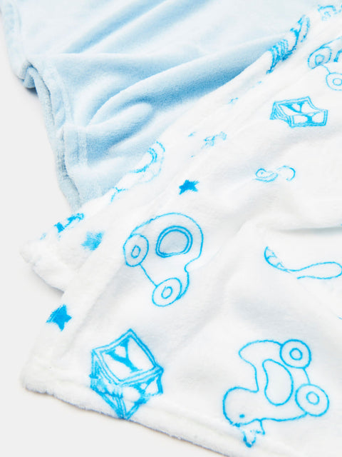 Sinsay Baby's Blue & White Blanket In A Pack Of 2 100 cm x 70 cm | Sinsay In Lebanon