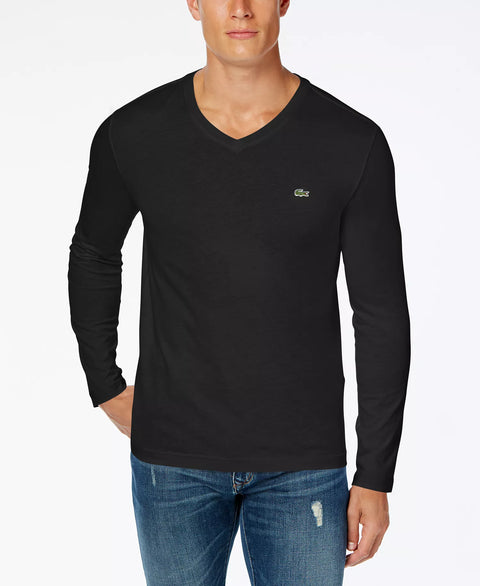 Lacoste Men's Black Casual Long Sleeve Jersey T-Shirt | Lacoste In Lebanon