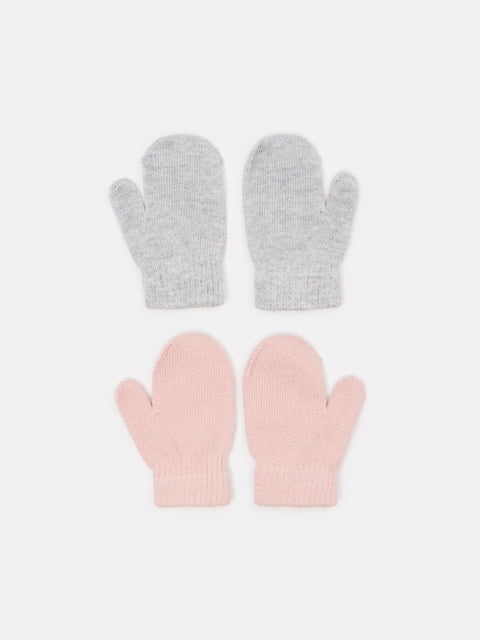 Sinsay Baby Girl's Pink/Grey Gloves 2 Pack | Sinsay In Lebanon