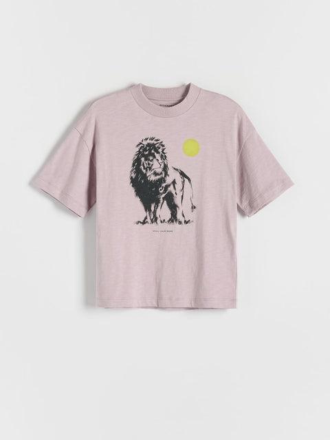 Reserved Boy's Light Purple Printed Oversized T-shirt|Reserved In Lebanon