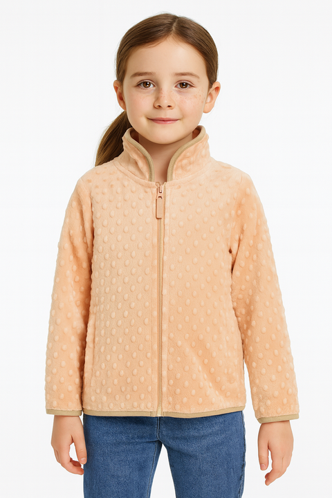 POMPdeLUX Girl's Light Rose Betty Fleece Jacket  |POMPdeLUX in Lebanon