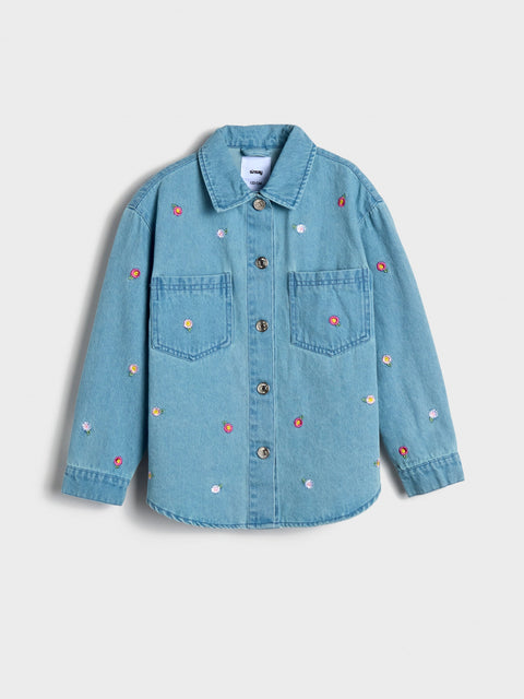 Sinsay Girl's Blue Floral Denim Shirt | Sinsay In Lebanon
