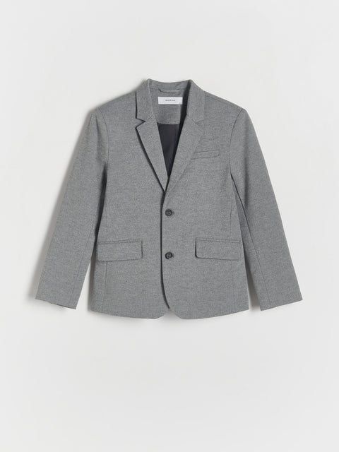 Reserved Boy's Light Grey Melange Blazer With Pockets | Reserved In Lebanon