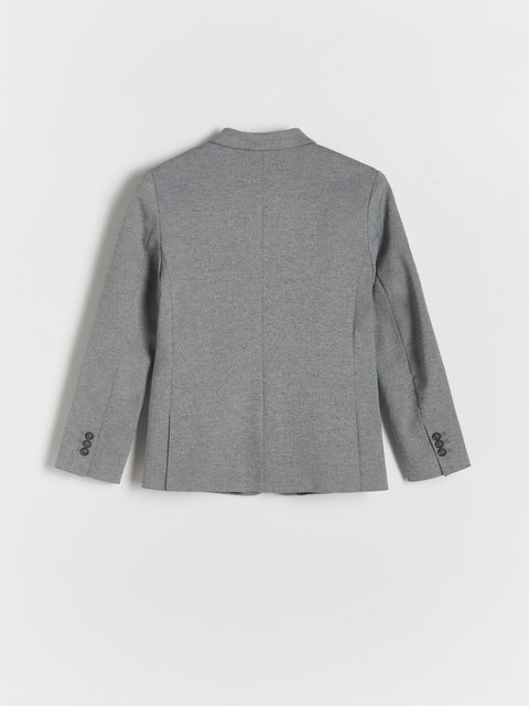 Reserved Boy's Light Grey Melange Blazer With Pockets | Reserved In Lebanon