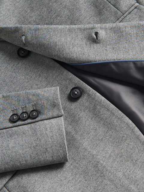 Reserved Boy's Light Grey Melange Blazer With Pockets | Reserved In Lebanon