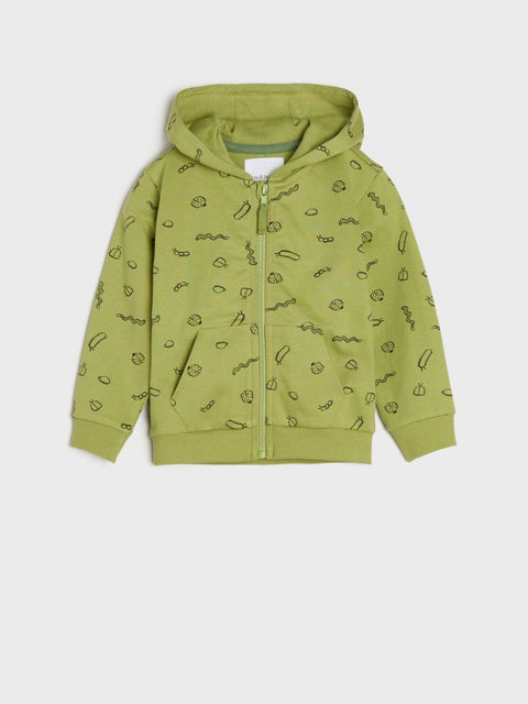 Sinsay Baby Boy's Green Long Sleeve Printed Hooded Jacket |Sinsay In Lebanon