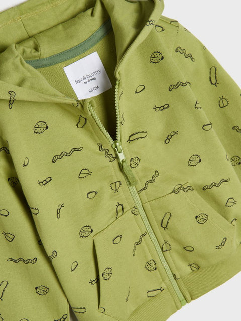 Sinsay Baby Boy's Green Long Sleeve Printed Hooded Jacket |Sinsay In Lebanon