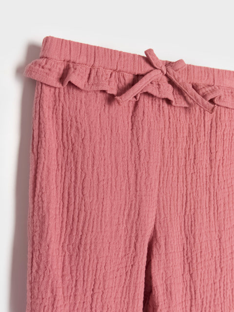 Sinsay Baby Girl's Powder Pink Cotton Muslin Trousers | Sinsay In Lebanon