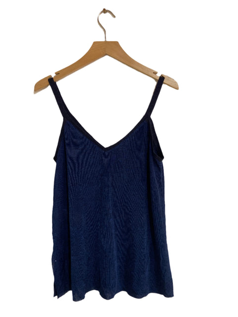 Mango Women's Navy V-Neck Knitted Blouse |Mango In Lebanon