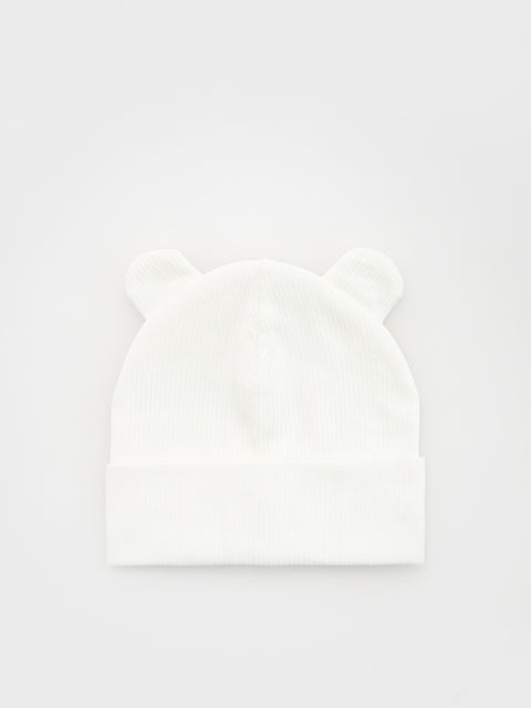 Reserved Baby Girl's White Beanie With Ears | Reserved In Lebanon