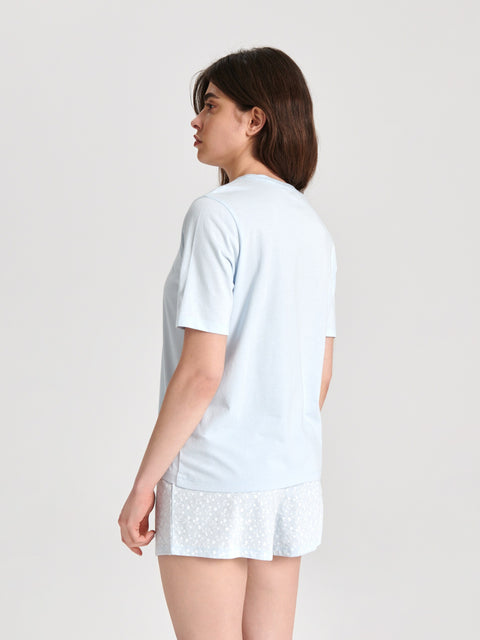 Sinsay Women's Pale Blue Two Piece Pajama Set | Sinsay In Lebanon