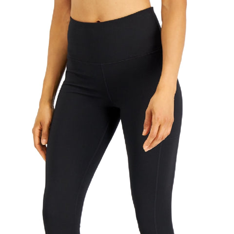 Id Ideology Women's Black Compression High-Rise Side-Pocket Cropped Leggings | Id Ideology  in Lebanon
