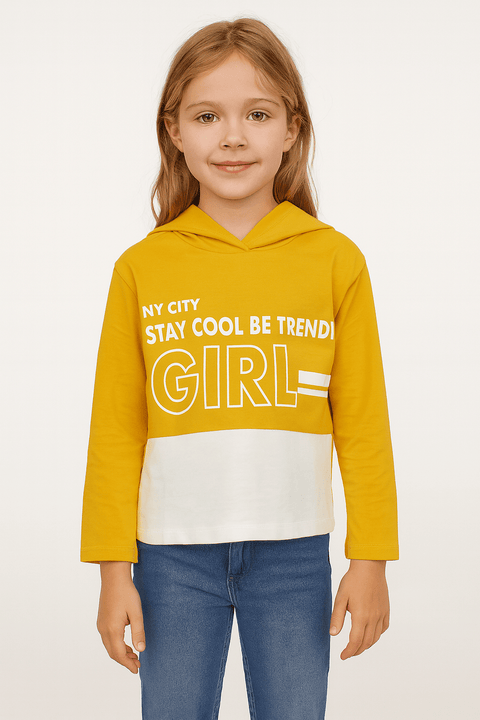 Terranova Girl's Mustard Hoooded Blouse | Terranova In Lebanon