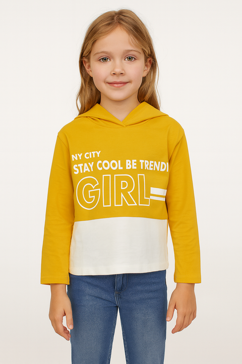 Terranova Girl's Mustard Hoooded Blouse | Terranova In Lebanon