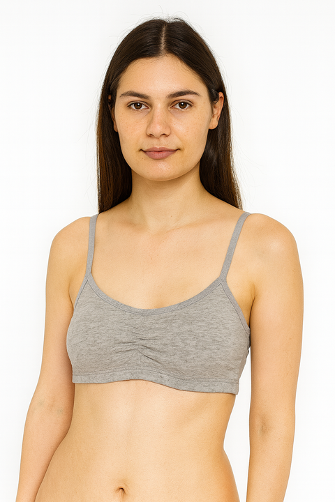 Demar Women's Gray Cotton Top Bra | Demar In Lebanon