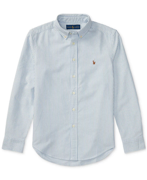 Polo Ralph Lauren  Boy's Light Blue Embroidered Pony Logo Cotton Oxford Shirt | Polo Ralph Lauren in Lebanon