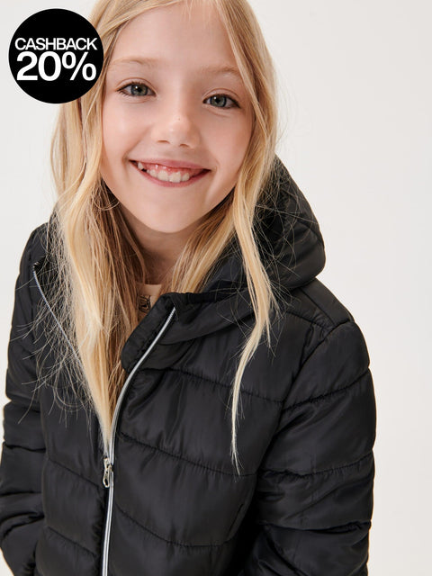 Sinsay Girl's Black Hooded Zip Up Jacket | Sinsay In Lebanon