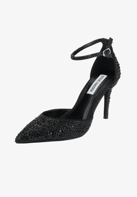 Steve Madden Women’s Black Rhinestone Encrusted Ankle Strap Heels | Steve Madden in Lebanon