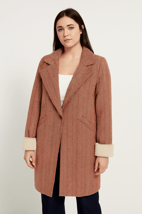 Big Dart Women's Burgundy Oversized Double Breasted Cashmere Coat | Big Dart In Lebanon