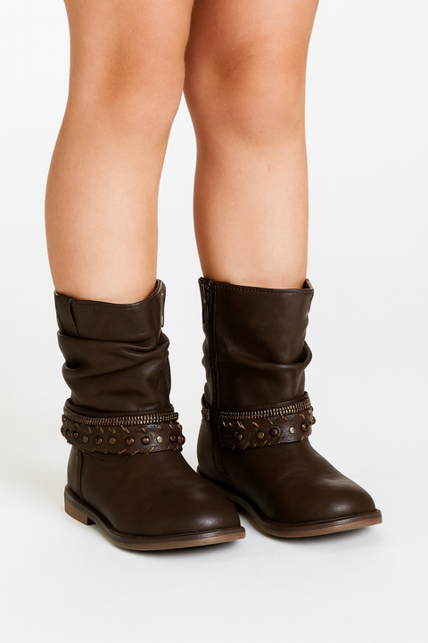 Gemo Girl Dark Brown Boot | Gemo In Lebanon