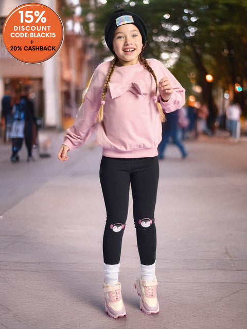 Sinsay Baby Girl's Black Leggings With knees print | Sinsay In Lebanon