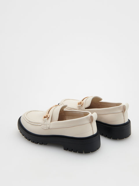 Reserved Women's Off-White Loafers With A Buckle | Reserved In Lebanon