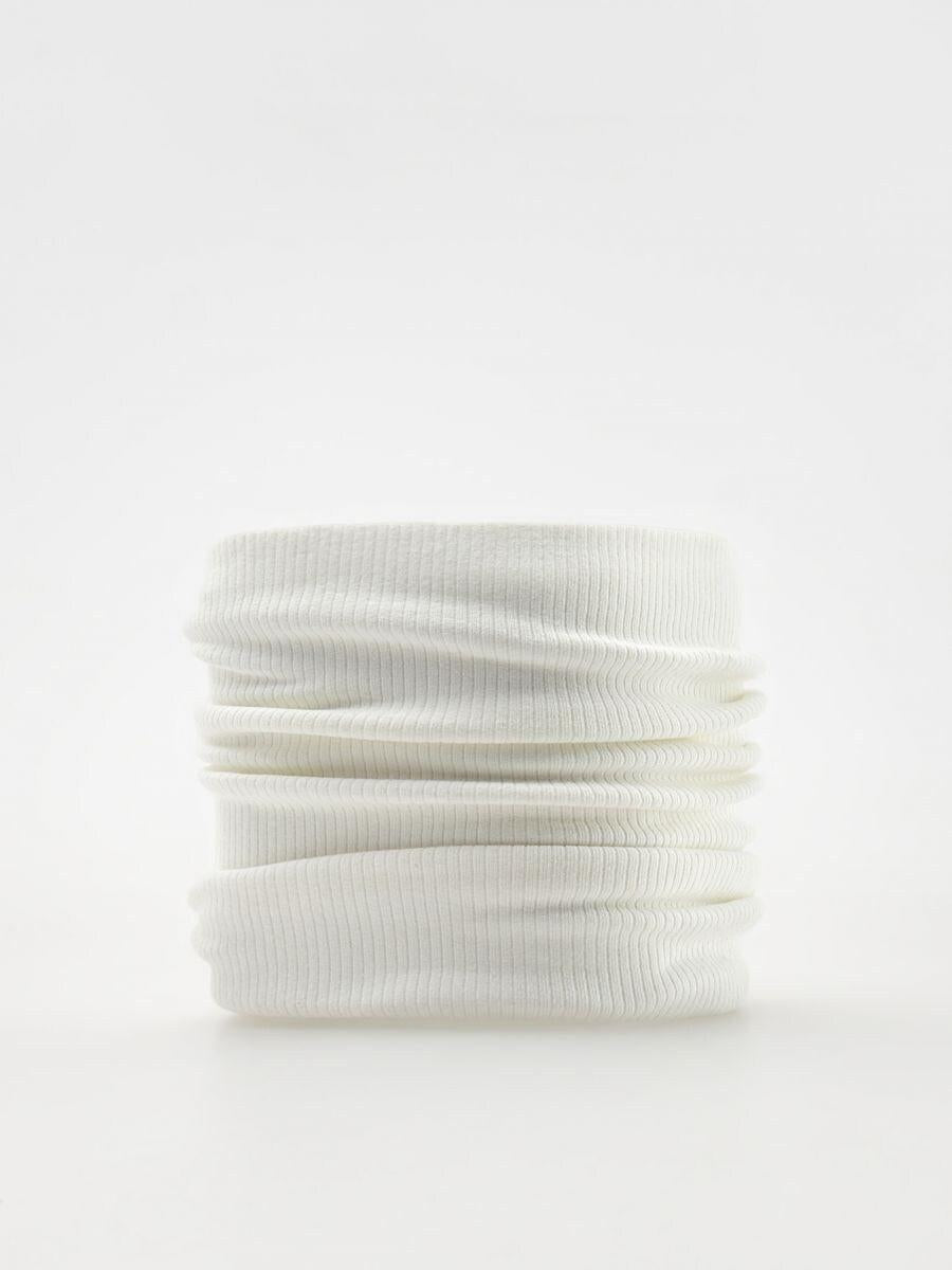 Reserved Girl's White Rib Knit Snood |Reserved In Lebanon