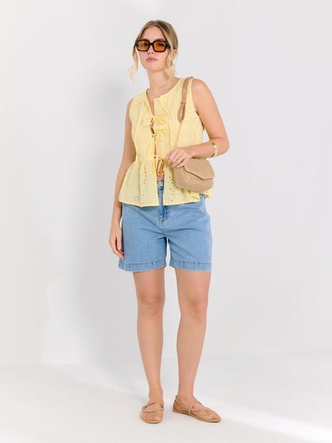 Sinsay Women's Yellow Sleeveless Blouse With Ties | Sinsay In Lebanon