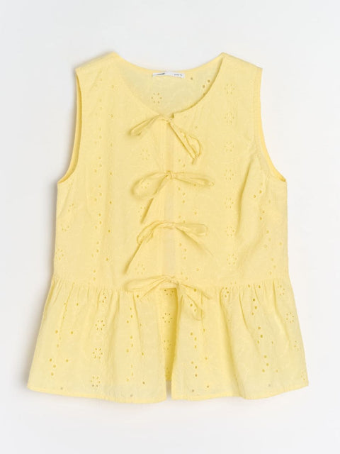 Sinsay Women's Yellow Sleeveless Blouse With Ties | Sinsay In Lebanon