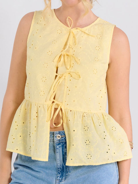 Sinsay Women's Yellow Sleeveless Blouse With Ties | Sinsay In Lebanon