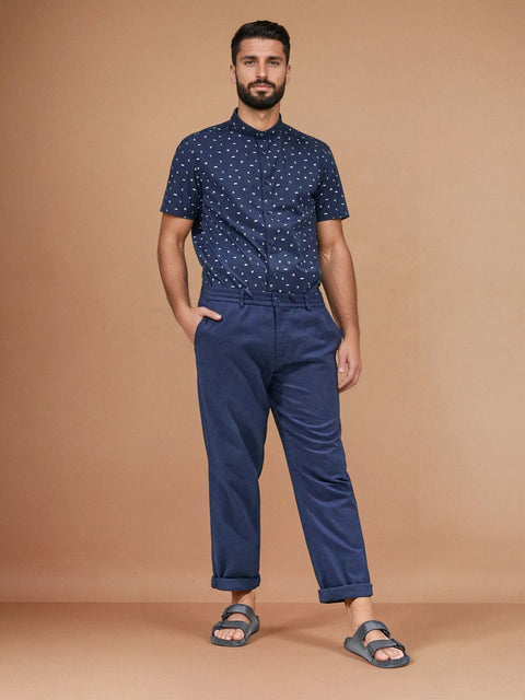 Sinsay Men's Navy with a stand-up collar Shirts   | Sinsay in Lebanon