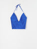 Sinsay Women's Royal Blue Crop Top With Tie Detail | Sinsay In Lebanon