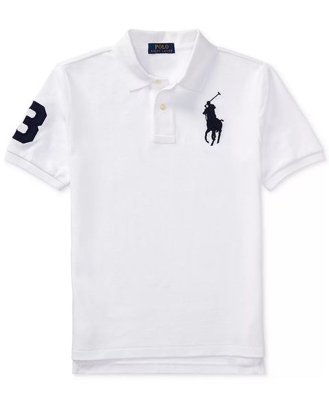 Polo Ralph Lauren Boy's White Pony Cotton Mesh Short-Sleeve Polo Shirt | Polo Ralph Lauren In Lebanon