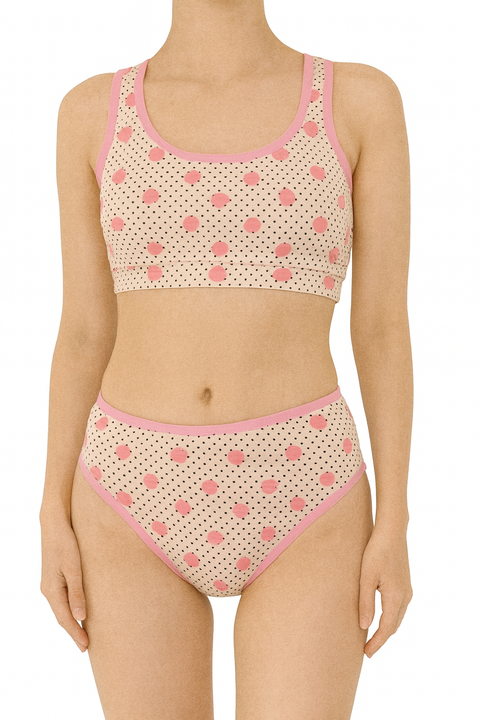 Demar Women's White & Pink Dotted Underwear Set | Demar In Lebanon