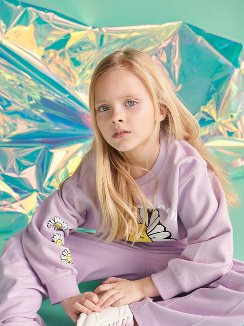 Reserved Smiley World Girl's Purple Sweatshirt | Reserved In Lebanon