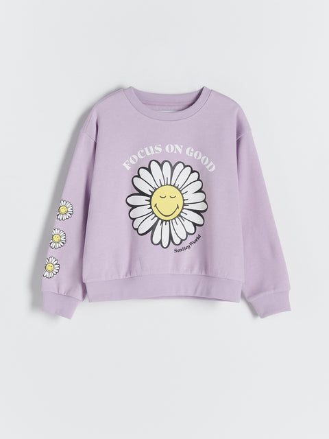 Reserved Smiley World Girl's Purple Sweatshirt | Reserved In Lebanon