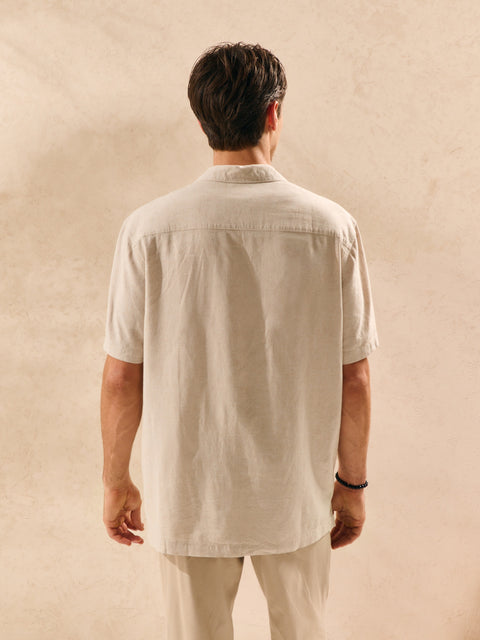 Sinsay Men's Beige Linen Blend Shirt | Sinsay In Lebanon