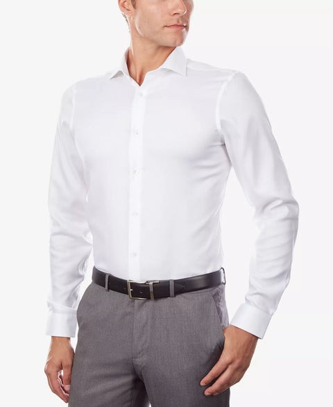 Calvin Klein Men's White Steel+ Slim Fit Stretch Performance Shirt | Calvin Klein In Lebanon