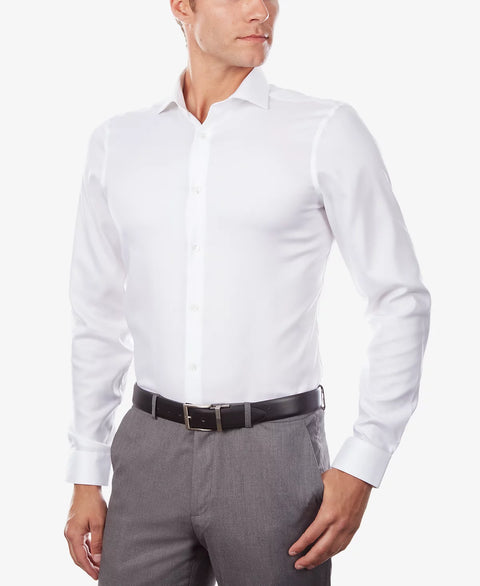 Calvin Klein Men's White Steel+ Slim-Fit Non-Iron Stretch Performance Shirt | Calvin Klein In Lebanon