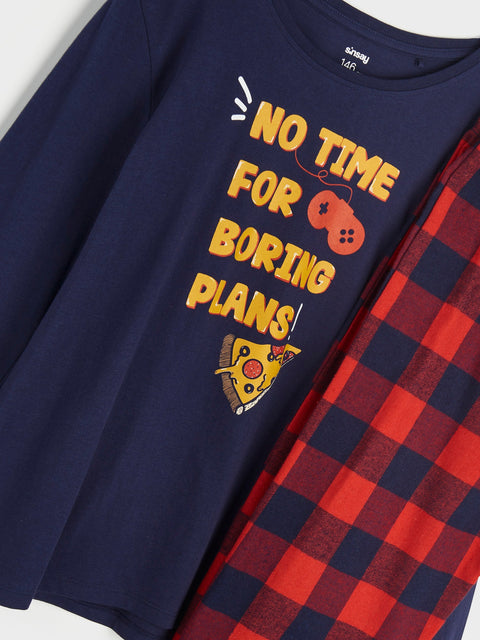 Sinsay Boy's Navy & Red Pajama Set | Sinsay In Lebanon