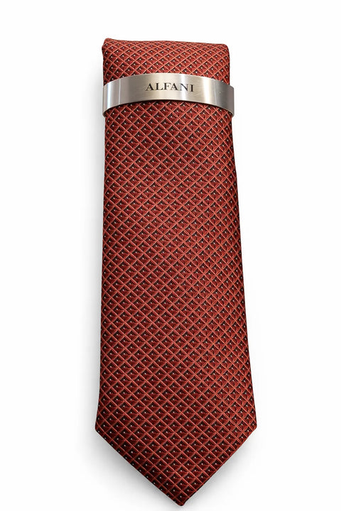 Alfani Men's Cognac Emerson Slim Geo Neat Tie | Alfani In Lebanon