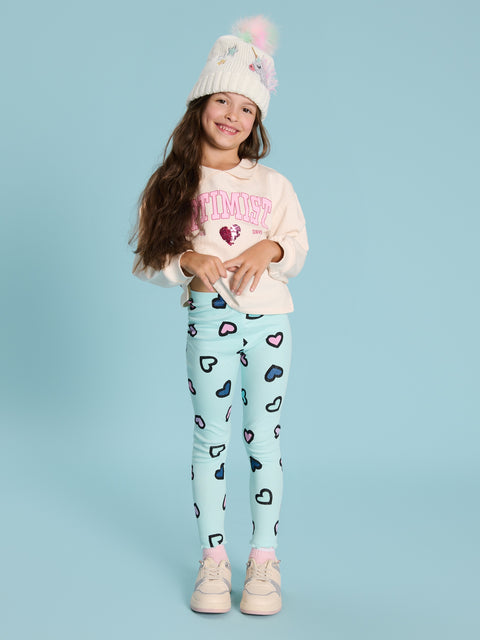 Sinsay Baby Girl's Pale Turquoise Printed Leggings | Sinsay In Lebanon