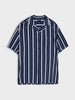Sinsay Men’s Navy & White Striped Resort Shirt  | Sinsay in Lebanon