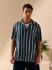 Sinsay Men’s Navy & White Striped Resort Shirt  | Sinsay in Lebanon