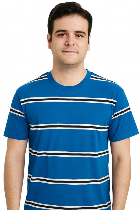 Forever 21 Men's Blue Striped Knit Top T-Shirt | Forever 21 In Lebanon