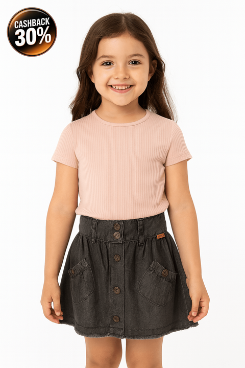 Boboli Girl's Washed Black Denim Skirt | Boboli in Lebanon