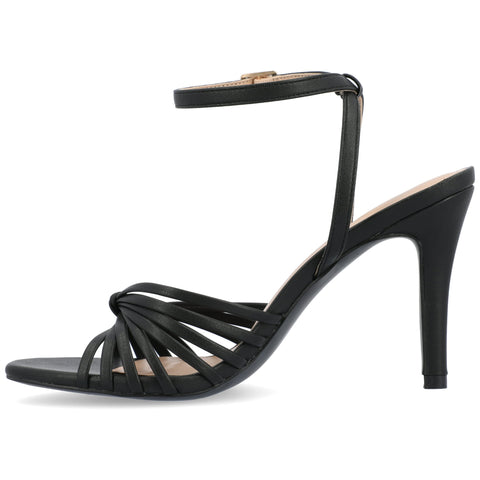 Journee Collection Women's Black Vanita Multi Strap Stiletto Open Toe Heeled Sandals | Journee Collection  in Lebanon